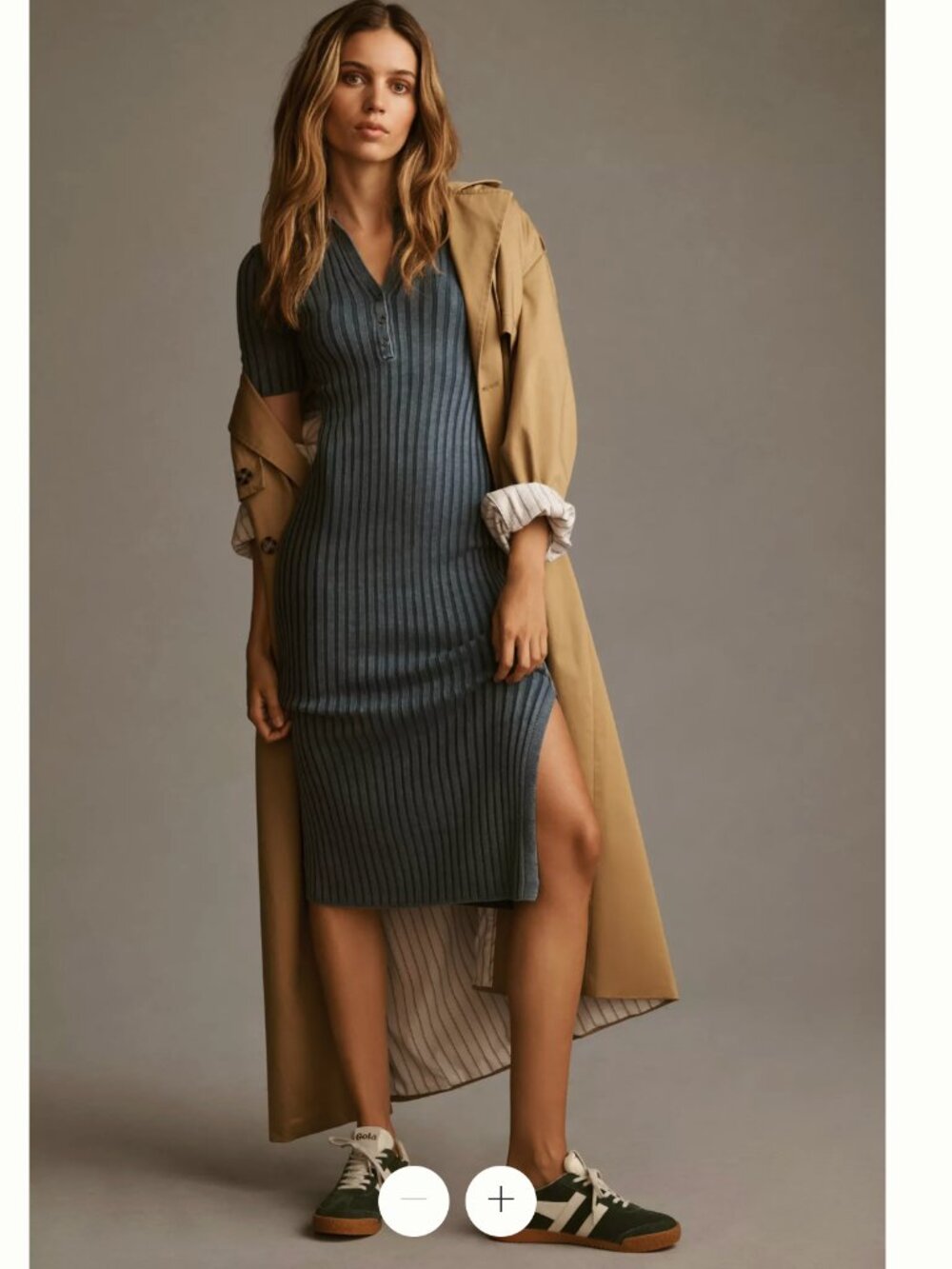 Daily Practice by Anthropologie Morris Ribbed Sweater Midi Dress Size SP Blue